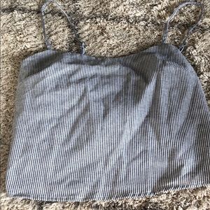 brandy melville navy and white tank